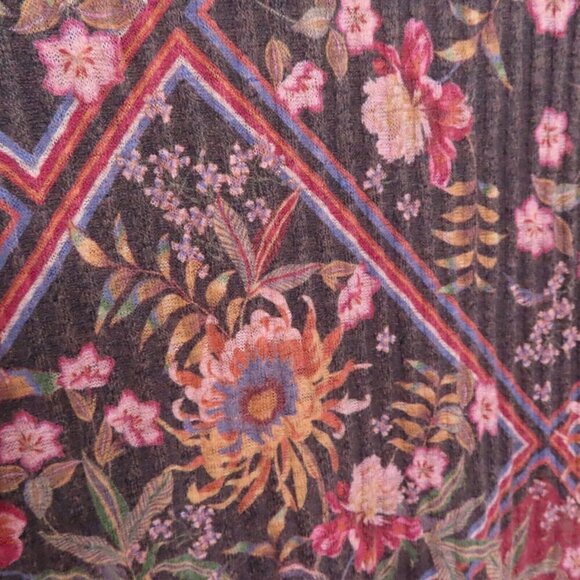 Soft Surroundings Tunic Top PS Petite Small Ribbed Floral Waffle Knit Boho - Picture 3 of 9